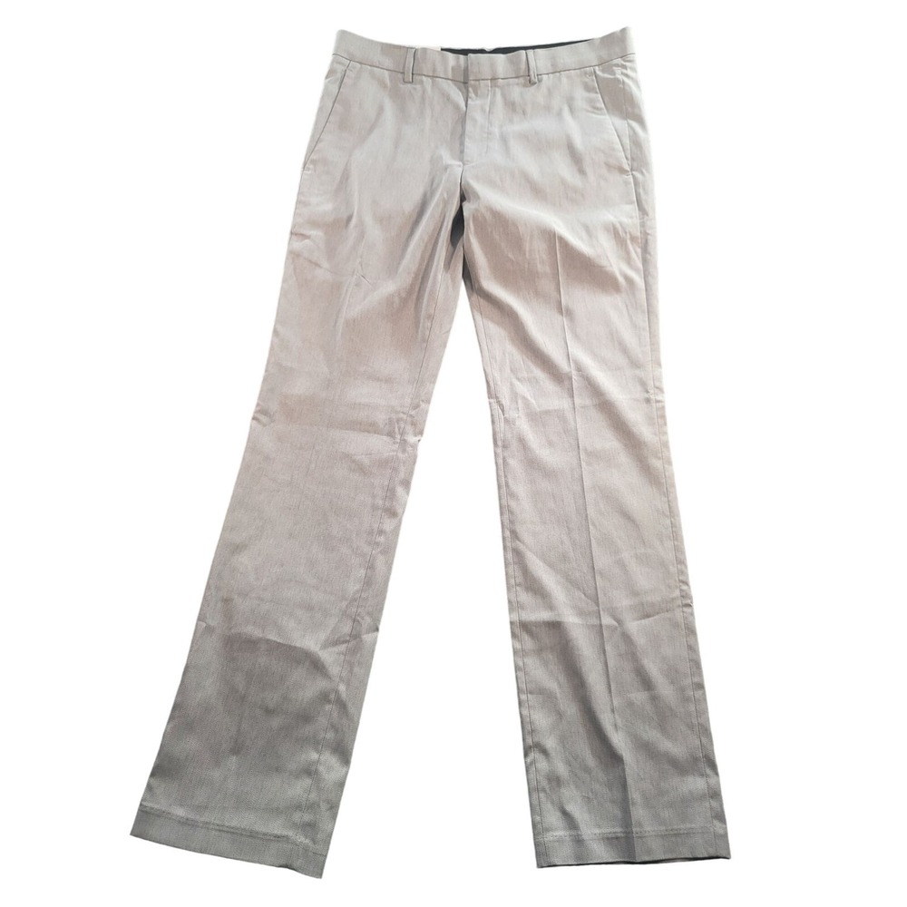 Alfani Dress Pants Men Sz 32X32 Flat Front Stretch Heather Gray Workwear NWT